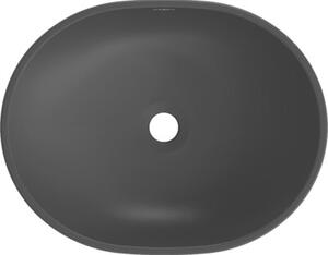 Mexen Viki umywalka nablatowa 48 x 35 cm, czarna mat/srebrna wzór linie - 21054873