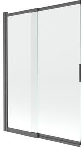 Mexen Fox parawan nawannowy 2-skrzydłowy przesuwny 120 x 150 cm, transparent, gun gray szczotkowany - 891-120-002-66-00