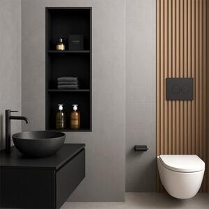 Półka łazienkowa wnękowa HYDROSAN TRES-BL-90X30X10 Czarny mat 30x90x10 cm