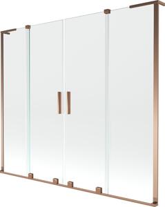 Mexen Velar L Duo parawan nawannowy 2-skrzydłowy rozsuwany 180 x 150 cm, transparent, różowe złoto - 896-180-003-02-60