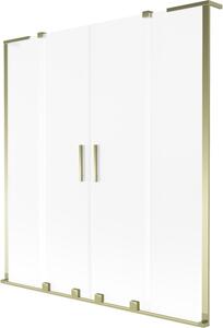 Mexen Velar L Duo parawan nawannowy 2-skrzydłowy rozsuwany 160 x 150 cm, szron, złoty - 896-160-003-32-50