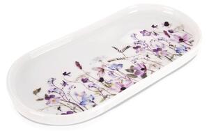 Talerz do serwowania porcelanowy kwiaty LOUKA 25x12 cm