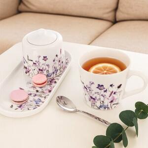 Talerz do serwowania porcelanowy kwiaty LOUKA 25x12 cm