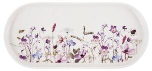 Talerz do serwowania porcelanowy kwiaty LOUKA 25x12 cm