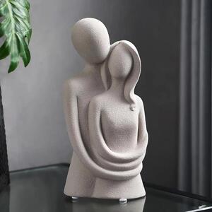 Figurka Ceramiczna Dekoracyjna Para Zakochanych - Szara 21cm