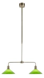 Zielono-mosiężna metalowa lampa wisząca ze szklanym kloszem Vela – Markslöjd