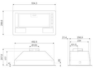 Okap SMEG KSG52HE Srebrny 368m3/h 67dB klasa D