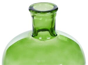 Wazon dekoracyjny szklany okrągły 31 cm ręcznie wykonany ozdobny zielony Pulao Beliani