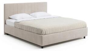 Beżowe tapicerowane łóżko dwuosobowe c 160x200 cm Myra Slim Line – Bonami Selection