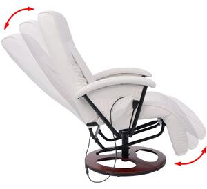 Fotel do masażu shiatsu, biały, sztuczna skóra