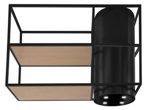 Okap wyspowy Tubo Cage Asymmetric Wood Black Matt 120 cm