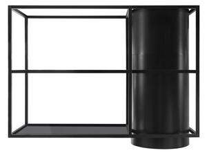 Okap wyspowy Tubo Cage Asymmetric Glass Black Matt 120 cm