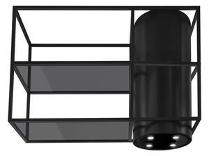 Okap wyspowy Tubo Cage Asymmetric Glass Black Matt 120 cm