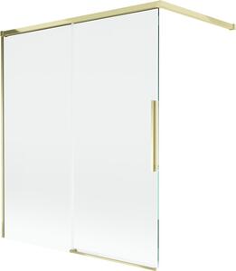 Mexen Rox parawan nawannowy 2-skrzydłowy rozsuwany 140 x 150 cm, transparent, złoty - 8C9-140-003-50-00