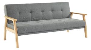 3-osobowa kanapa z funkcją spania rozkładana z tkaniny LALY - Kolor szary