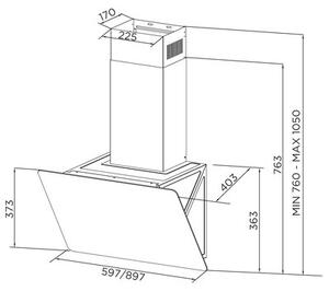 Okap MIDEA MH60A3200B-ES Czarny 620mÂ³/h 66dB klasa C