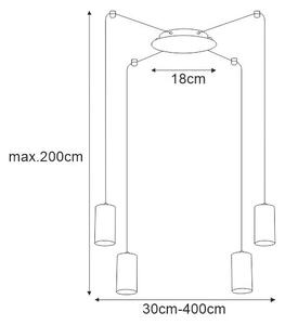 Industrialna lampa wisząca pająk - S785 M3-D09