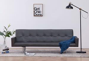 Rozkładana sofa Nesma 2X z podłokietnikami - szara