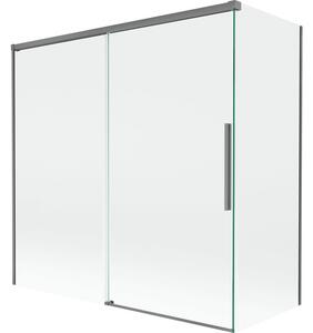 Mexen Rox parawan nawannowy 2-skrzydłowy rozsuwany 160 + 75 x 150 cm, transparent, gun metal - 8C9-160-075-95-00