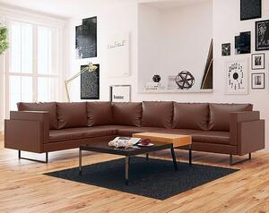 Przestronna sofa narożna Miva 2X - brązowa