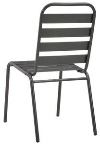 Zestaw szarych metalowych krzeseł ogrodowych - Mantar