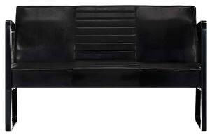 Skórzana sofa 2-osobowa Azurra - czarna