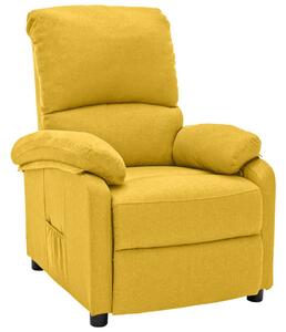 Fotel rozkładany, żółty, tapicerowany tkaniną
