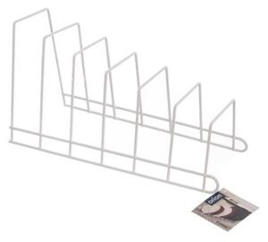 Stojak na pokrywki i talerze metalowy biały 34x17xx18,5 cm