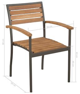 Zestaw sztaplowanych krzeseł ogrodowych - Ridley