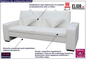 Luksusowa rozkładana biała sofa - Astigar