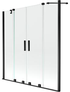 Mexen Velar Duo parawan nawannowy 2-skrzydłowy rozsuwany 140 x 150 cm, transparent, czarny - 896-140-000-02-70