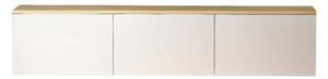 Biało-naturalna szafka pod TV w dekorze dębu 160x35x32 cm Neon – Kalune Design