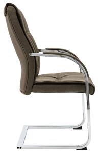 Krzesło biurowe tapicerowane tkaniną w kolorze taupe - Lauris 3X