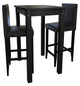 Czarny stolik barowy z 2 krzesłami – Arsen 2X