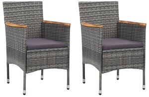 Komplet szarych krzeseł ogrodowych - Emiko 4X