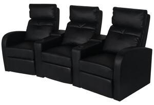 Nowoczesne, czarne 3-osobowe fotele – Milson
