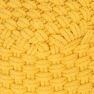Żółta kwadratowa pufa bawełniana - Momo