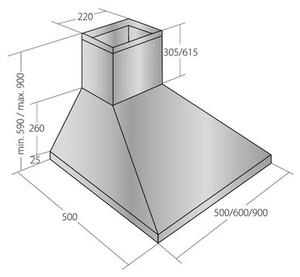Okap AKPO WK-4 Classic Eco 90 Inox 513.3m3/h 73dB klasa C