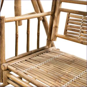 Ogrodowa huśtawka bambusowa z zieloną poduszką - Parano