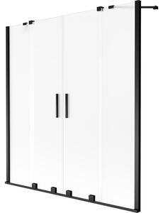 Mexen Velar Duo parawan nawannowy 2-skrzydłowy rozsuwany 140 x 150 cm, szron, czarny - 896-140-000-32-70