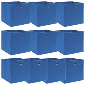 Pudełka, 10 szt., niebieskie, 32x32x32 cm, tkanina