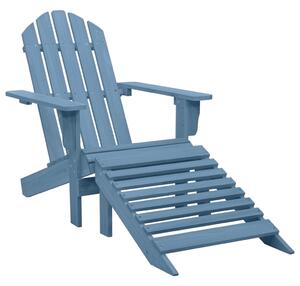 Krzesło ogrodowe Adirondack z podnóżkiem, jodłowe, niebieskie