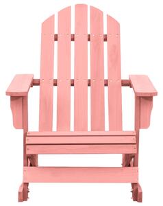 Ogrodowy fotel bujany Adirondack, lite drewno jodłowe, różowy