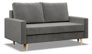 Sofa rozkÅadana, MILO, velvet, 152x92x92 cm, jasny szary | TYLETEGOTU