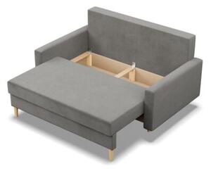 Sofa rozkÅadana, MILO, velvet, 152x92x92 cm, jasny szary | TYLETEGOTU