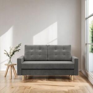Sofa rozkÅadana, MILO, velvet, 152x92x92 cm, jasny szary | TYLETEGOTU