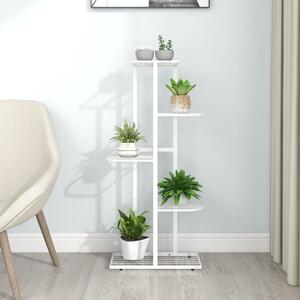 5-poziomowy stojak na kwiaty, 43x22x98 cm, biały, metalowy