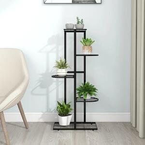 5-poziomowy stojak na kwiaty, 43x22x98 cm, czarny, metalowy