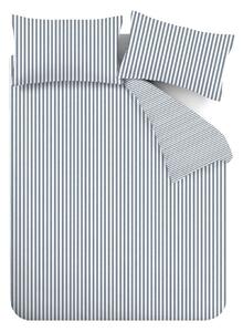 Niebieska flanelowa pościel jednoosobowa 135x200 cm Stripe – Catherine Lansfield