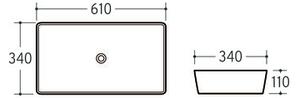 Umywalka nablatowa SLIM 2 E-6275 czarna